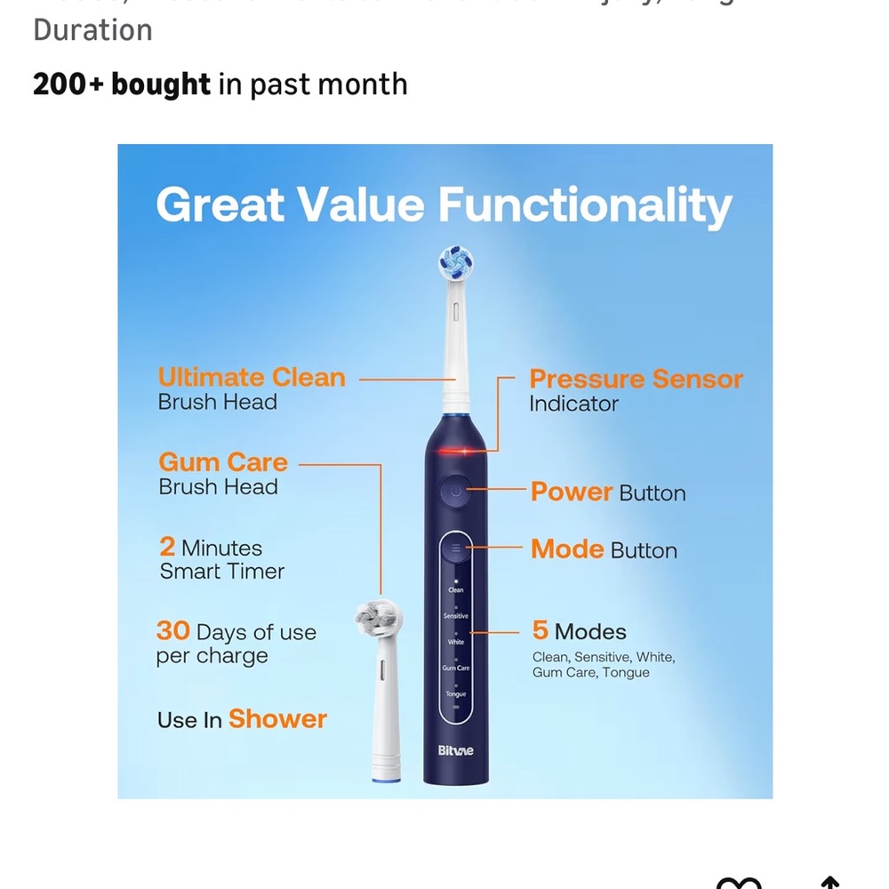 Daily R2 Electric Toothbrush - Black - Picture 4 of 5